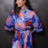 Kimono satiné à imprimé wax 
