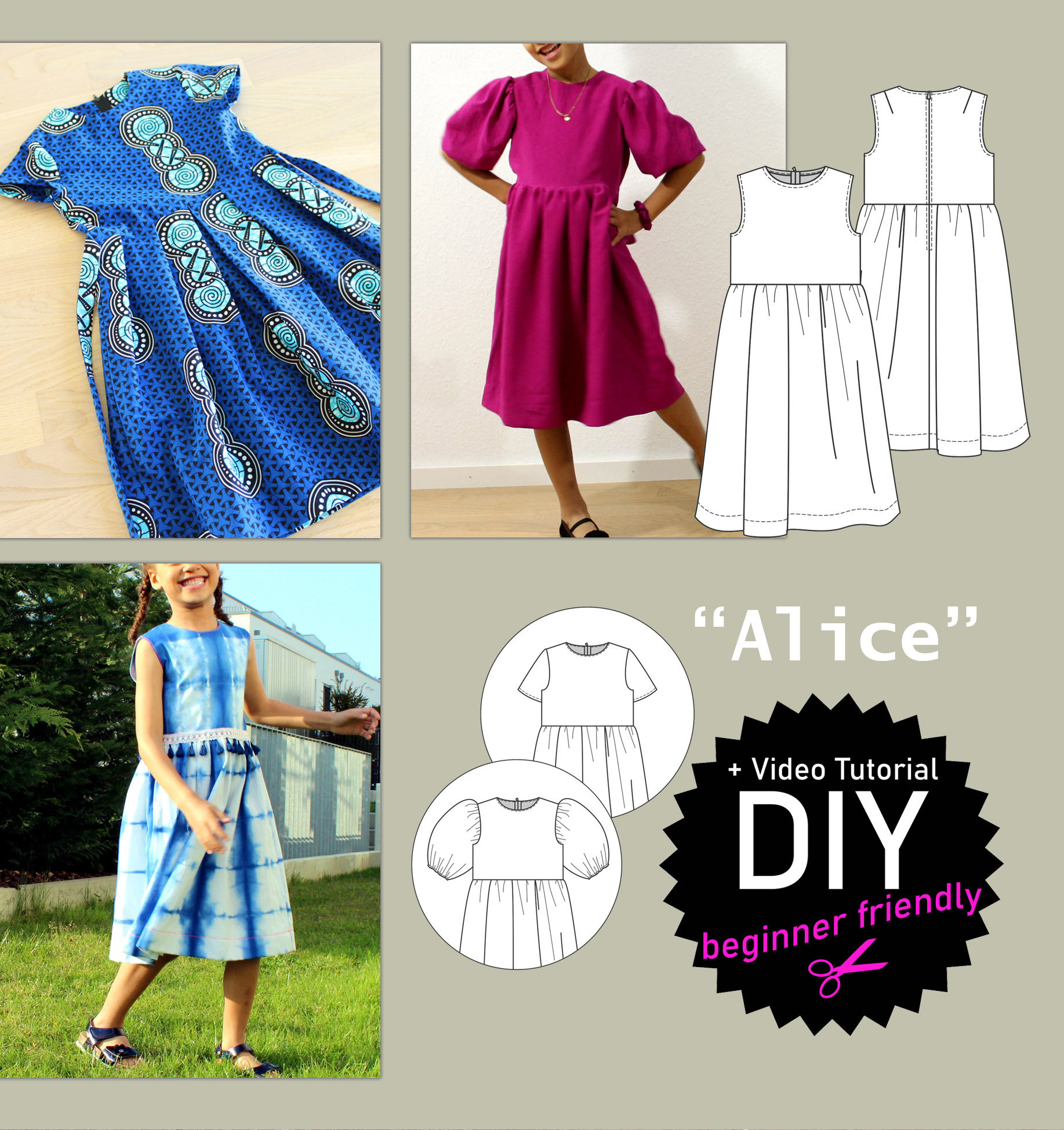 Kids dress sewing pattern - Africabaie.com