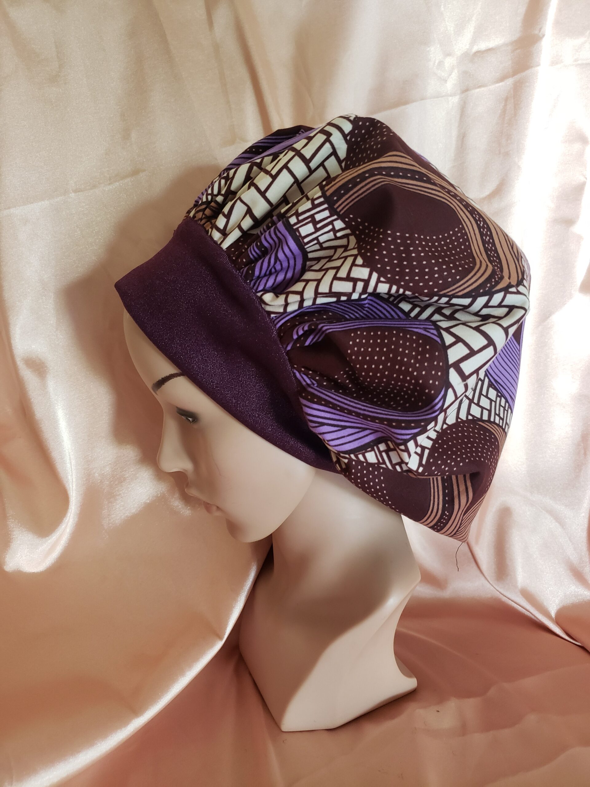 Bonnet de nuit satin et WAX Maya - Style dAfrique