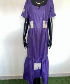 Robe longue manche courte violet
