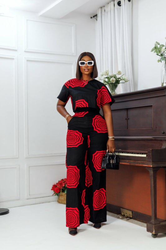 PANTALON TAILLE HAUTE IMPRIME AFRICAIN ADUN Africabaie